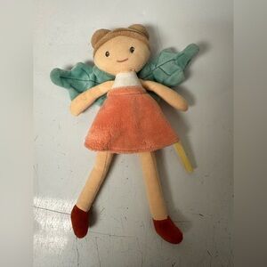 JOLIJOU PARIS FAIRY 9"GAIA Soft Dol w/ Leaf Wings Made in France